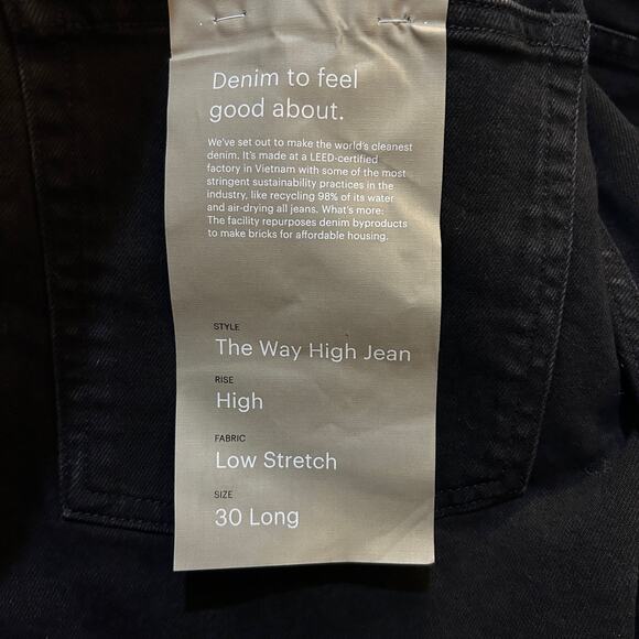 Everlane The Way High Jean Coal Black High Rise Low Stretch Women's 30Long NWT - Picture 9 of 11